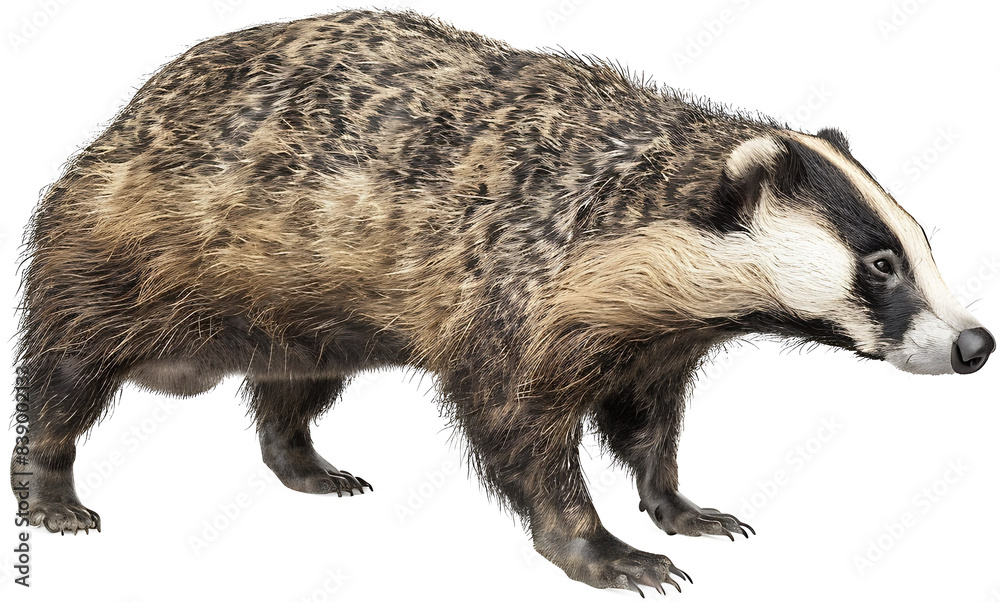 Fototapeta premium A badger isolated on a transparent background PNG