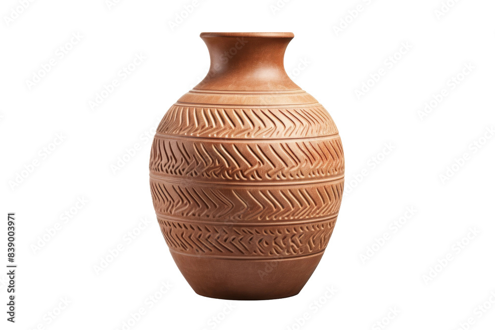 Elegance Unleashed: A Brown Vase in the Spotlight on a White or Clear Surface PNG Transparent Background.. Elegance Unleashed: A Brown Vase in the Spotlight on a White or Clear Surface PNG Transparent Background..