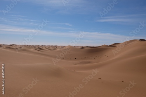 Fototapeta Naklejka Na Ścianę i Meble -  Sand dunes in the Sahara desert in Morocco