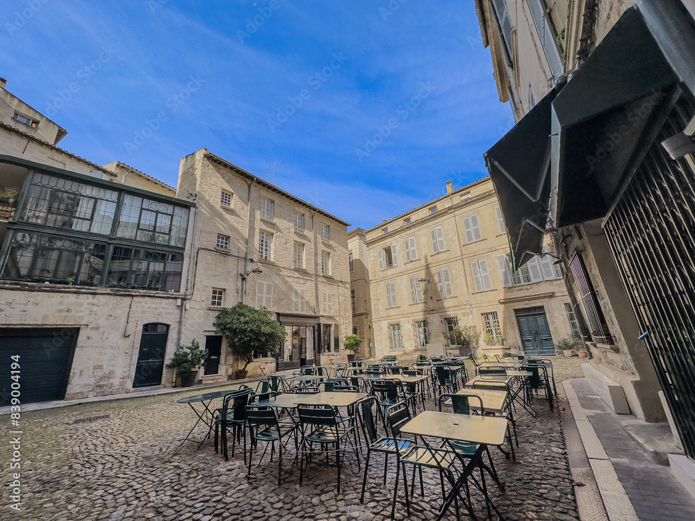 Naklejka premium The Beauty and History of the Old Avignon Village in France