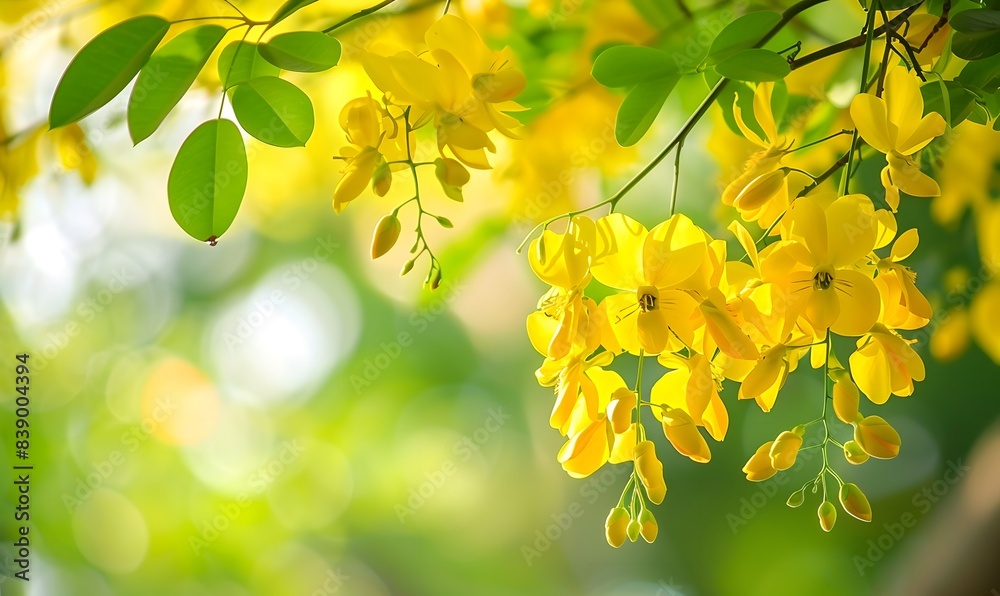 Obraz premium Kanikkonna , bloom in tree using, Generative AI