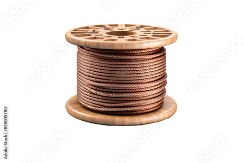 Spinning Tales: A Twisted Journey of Brown Wire on White Canvas on a White or Clear Surface PNG Transparent Background..