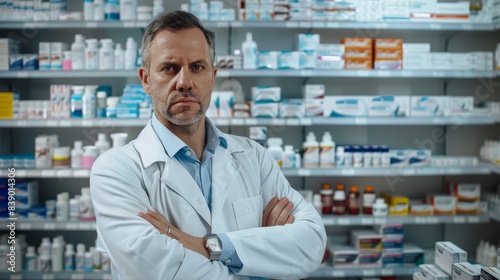 The Pharmacist in Drugstore © HelenP