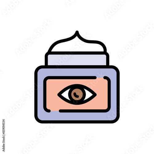 Eye cream color icon. Eye care products, serum, gel, mask. Anti dark circle cosmetics. Vector isolated flat drawing for web design.