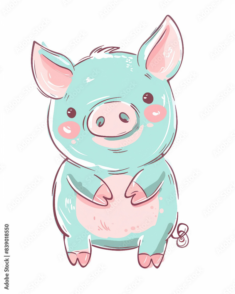 Stock Illustration of Cute Animals: Chick, Fawn, Foal, Calf, Piglet, Duckling in Soft Pastel Colors - Minimalist Symmetrical Full-Body Cartoon Drawings for Nursery Art and Kid-Friendly Decor Stock Illustration of Cute Animals: Chick, Fawn, Foal, Calf, Piglet, Duckling in Soft Pastel Colors - Minimalist Symmetrical Full-Body Cartoon Drawings for Nursery Art and Kid-Friendly Decor