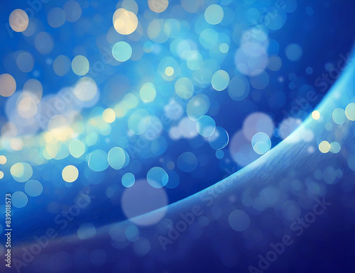 光の玉ボケと青いアブストラクト背景