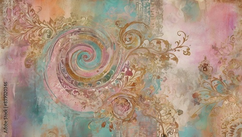 shabby chic dreamy mist pastel junk journals spice market swirling magical fairytale abstract art style