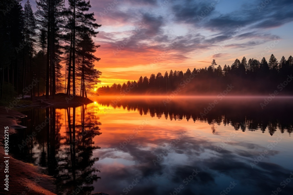 Lake landscape outdoors sunrise. Lake landscape outdoors sunrise.