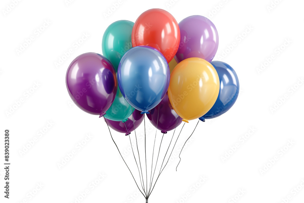 Colorful balloons isolated on transparent background Colorful balloons isolated on transparent background