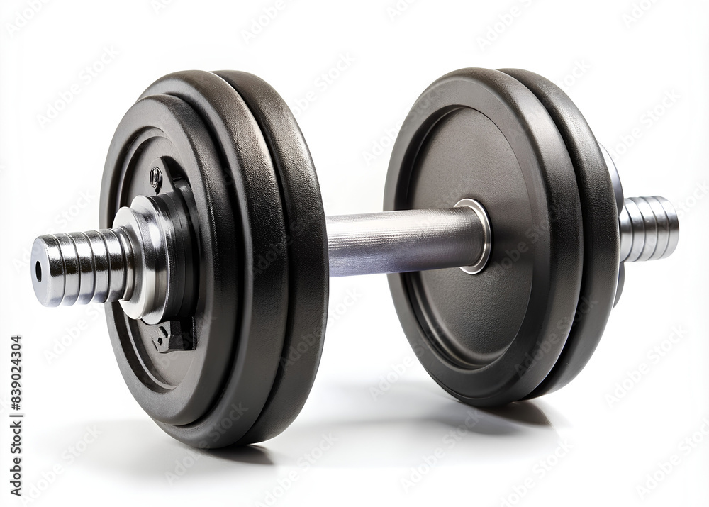 A dumbbell made from rubber on white color background A dumbbell made from rubber on white color background