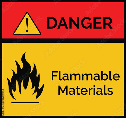 danger fire sign flammable materials 