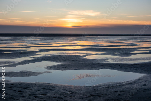 Obraz na plátně ebb on North Sea  in Germany