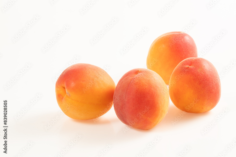 Shaanxi Rouge Apricots on White Background in Shaanxi Province, China