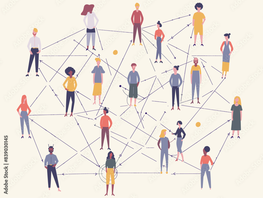 Animated Employee Referral Network: Connecting Individuals Through Lines and Text Animated Employee Referral Network: Connecting Individuals Through Lines and Text