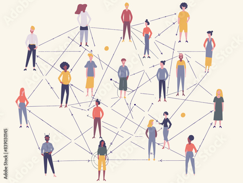 Animated Employee Referral Network: Connecting Individuals Through Lines and Text