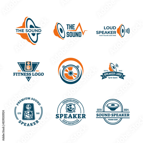 Set of Subwoofer logo design. Audio speaker vector design.