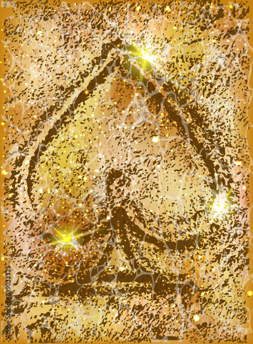 Sand poker spades  summer card, underwater. vector illustration