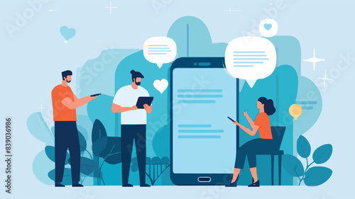 Social feedback, opinion or business advice, employee discussion, debate or customer comment, social media positive and negative feedback, people giving opinion with thumb up, vector illustration