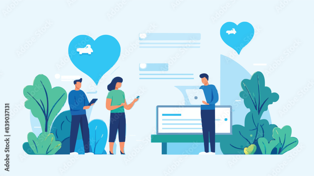 Social feedback, opinion or business advice, employee discussion, debate or customer comment, social media positive and negative feedback, people giving opinion with thumb up, vector illustration