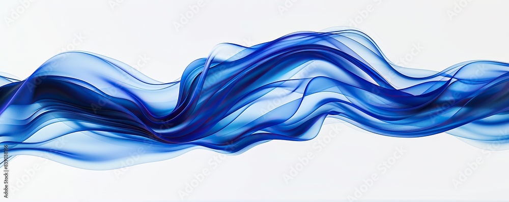 Vibrant ultramarine blue wave abstract design, deep and striking, isolated on a white backdrop Vibrant ultramarine blue wave abstract design, deep and striking, isolated on a white backdrop
