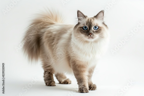 Fluffy Ragdoll Cat With Blue Eyes