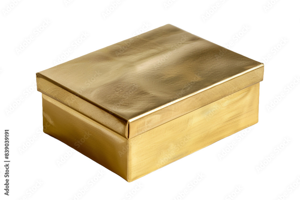 Empty gold box isolated on transparent background Empty gold box isolated on transparent background