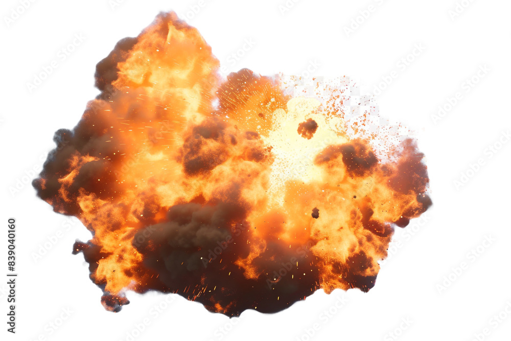 Explosion of fire isolated on transparent background Explosion of fire isolated on transparent background