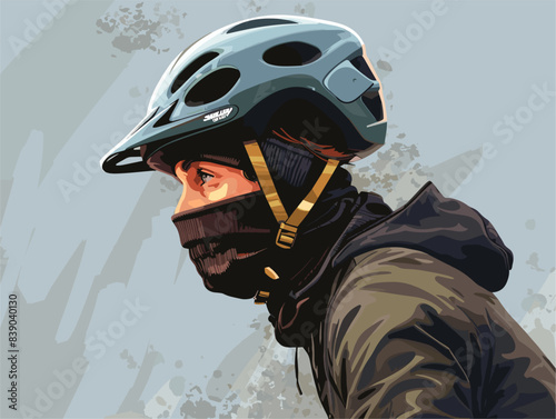 Safety On Wheels: An Animated Illustration Of A Helmeted Biker/Skateboarder, Protecting Their Head From Injury