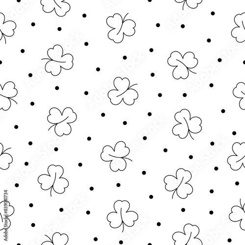 Autumn leaf. Nature. Seamless pattern. Coloring Page. Hand drawn style. Vector drawing. Design ornaments.