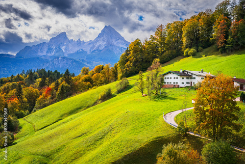 Obraz na płótnie Berchtesgaden, Germany. Watzmann Mountain, Bavarian landscape. w salonie