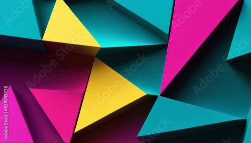 A vibrant abstract background featuring colorful geometric shapes and patterns. The dynamic design and bright colors create a visually striking and modern aesthetic, perfect for contemporary themes