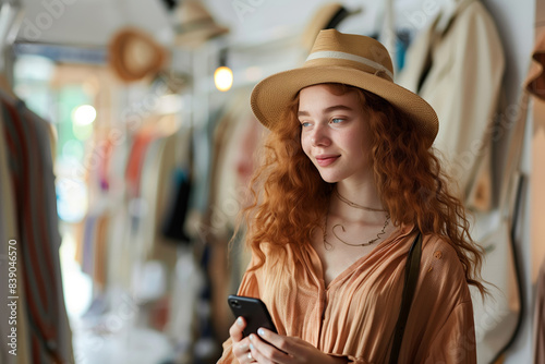 Young Woman Exploring Fashion Boutique