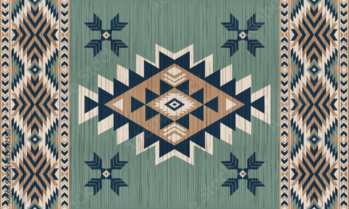 American tribal ethnic native pattern.Traditional Navajo,Aztec,Apache,Southwest and Mexican style fabric pattern.Abstract vector motifs pattern.For fabric,clothing,blanket,carpet,woven,wrap,decoration