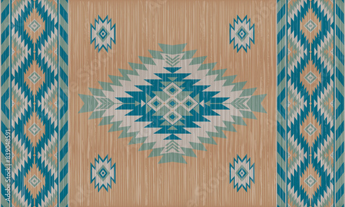 American tribal ethnic native pattern.Traditional Navajo,Aztec,Apache,Southwest and Mexican style fabric pattern.Abstract vector motifs pattern.For fabric,clothing,blanket,carpet,woven,wrap,decoration