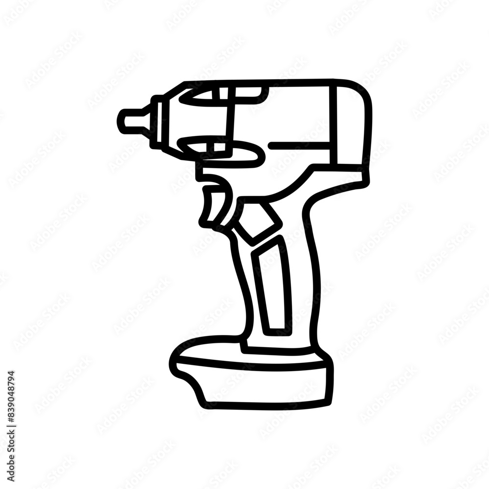 Impact Wrench Outline Icon, Vector illustration Impact Wrench Outline Icon, Vector illustration