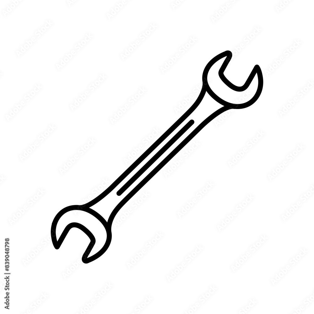 Box Wrench Outline Icon, Vector illustration Box Wrench Outline Icon, Vector illustration