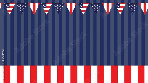 Animated Happy July 4th Independence Day Celebration, Memorial Day of USA. Animation Background