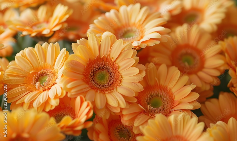 Closeup view of Pretty Orange Daisy Flowers, Generative AI Closeup view of Pretty Orange Daisy Flowers, Generative AI