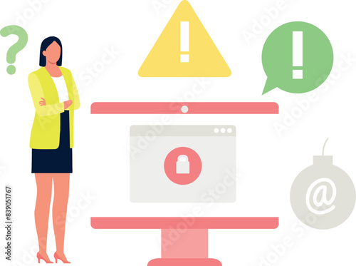 Girl looking at web page on monitor.