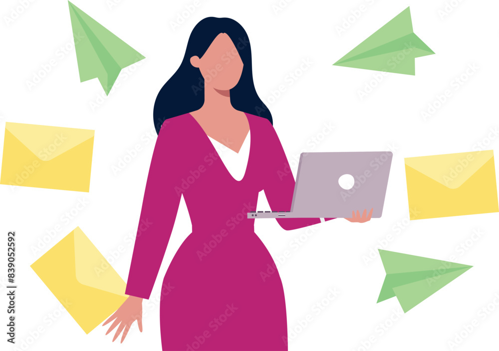 The female is looking at laptop. The female is looking at laptop.
