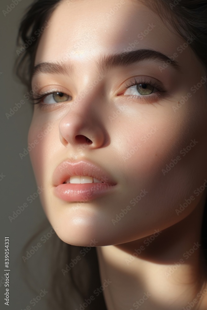 Skin portrait adult woman.