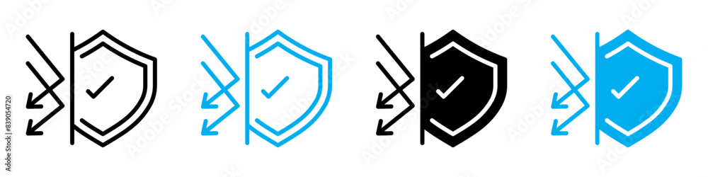 Protection from attack icon vector set collection for web Protection from attack icon vector set collection for web
