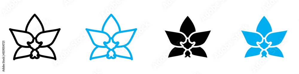 Moth orchid icon vector set collection for web Moth orchid icon vector set collection for web