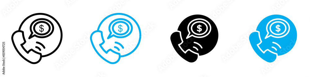 Loan call icon vector set collection for web Loan call icon vector set collection for web