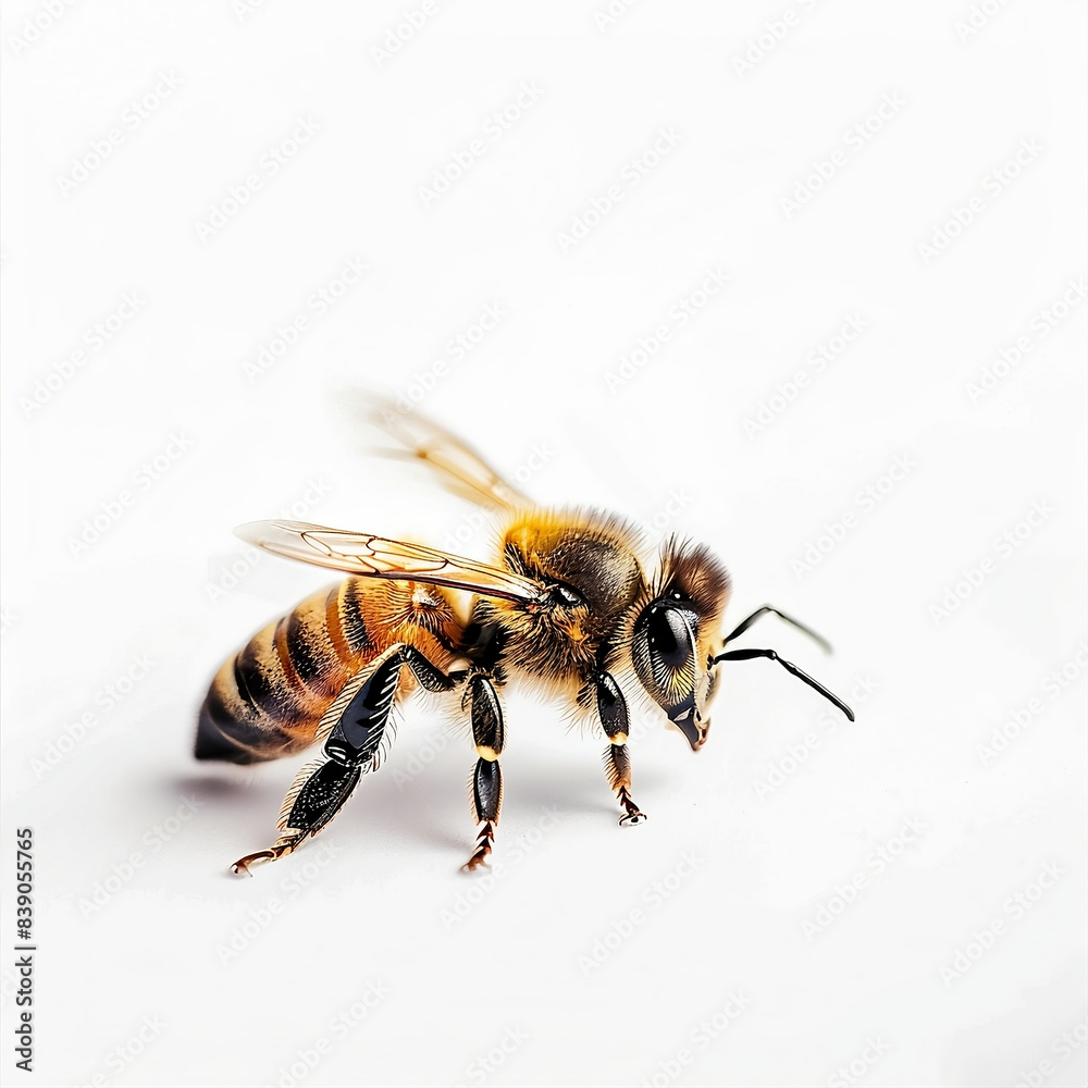 Honey and bee insect macro shot. A bee collecting pollen. Honey bee walking isolated on transparent background cutout. Animal insect invertebrate. Honey and bee insect macro shot. A bee collecting pollen. Honey bee walking isolated on transparent background cutout. Animal insect invertebrate.