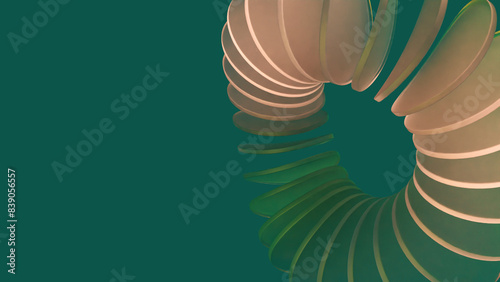 Fototapeta Naklejka Na Ścianę i Meble -  3D rendered geometric shapes layered in a circle. Visualization of an abstract composition.