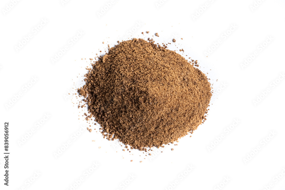 Coconut palm sugar isolated on white background Coconut palm sugar isolated on white background