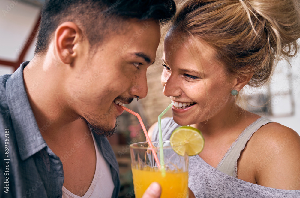 Young couple drinking cool lemonade in a backyard Young couple drinking cool lemonade in a backyard