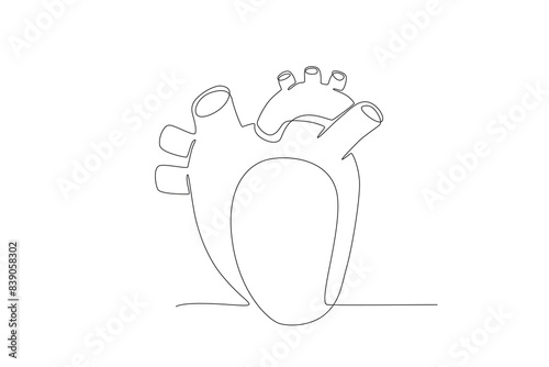 Heart. Organ donation day concept one-line drawing