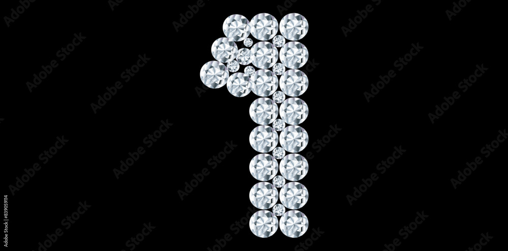 Silver Rhinestone Diamond Number 1 Luxury Text Design Vector Illustration, Diamond Bling Number On Black Background.
Silver Rhinestone Diamond Number 1 Luxury Text Design Vector Illustration, Diamond Bling Number On Black Background.